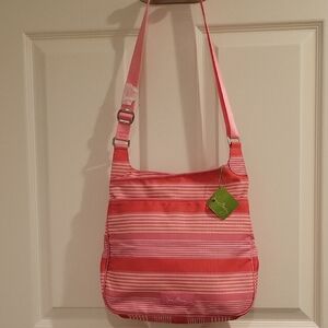 VERA BRADLEY NWT Pink Tonal Stripe Slim Crossbody